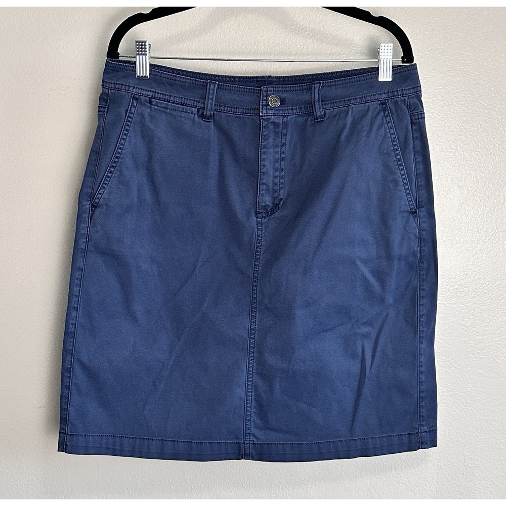 Pendleton Navy Skirt Women's‎ Sz 10 Cotton Chino Style Pockets Zip Up